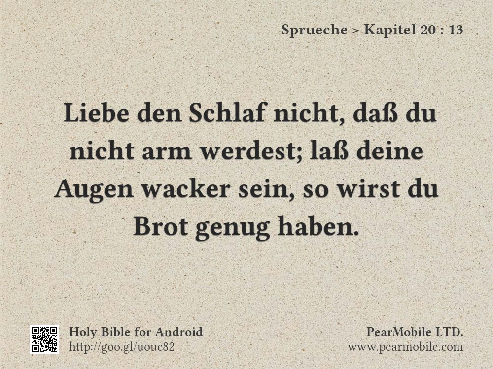 Sprueche, Kapitel 20:13